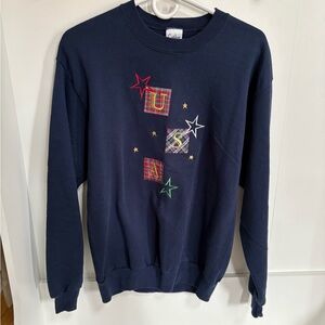 Gopher Navy Blue USA Star Graphic Men's Crewneck Sweater